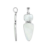 Sterling Silver Mother Of Pearl Geometric Dual Design Pendant With Elegant Finish.